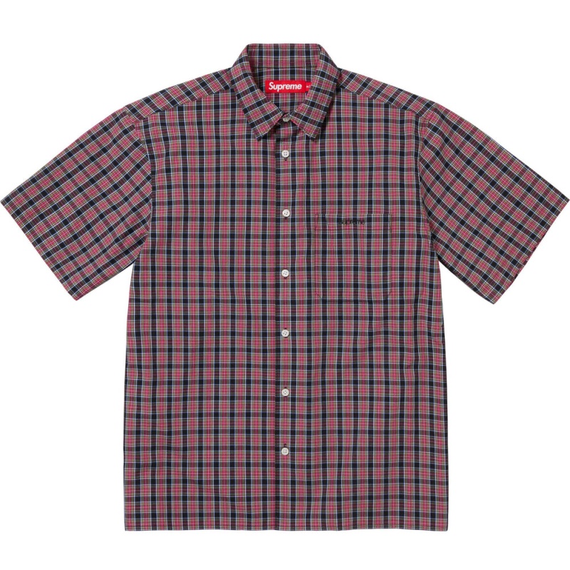 Koszule Supreme Loose Fit Mini Plaid S/S Czarne | Polska-819670