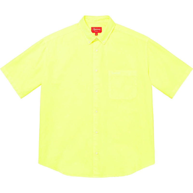 Koszule Supreme Loose Fit S/S Oxford Zielone | Polska-172036