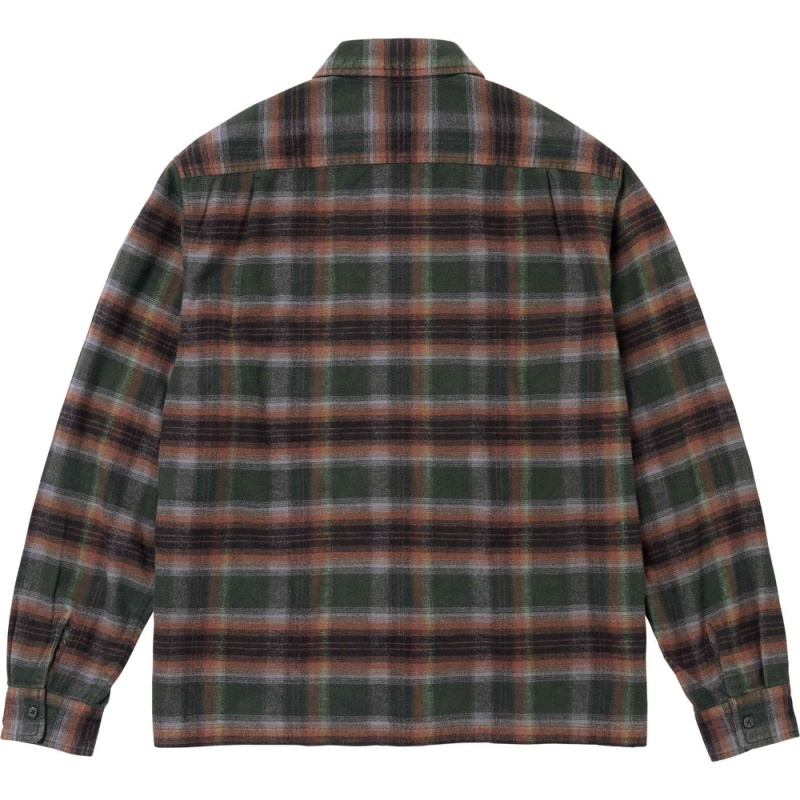 Koszule Supreme Shadow Plaid Flannel Zip UP Zielone | Polska-702165