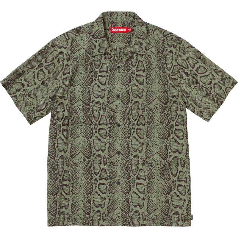 Koszule Supreme Snake S/S Oliwkowe | Polska-150496