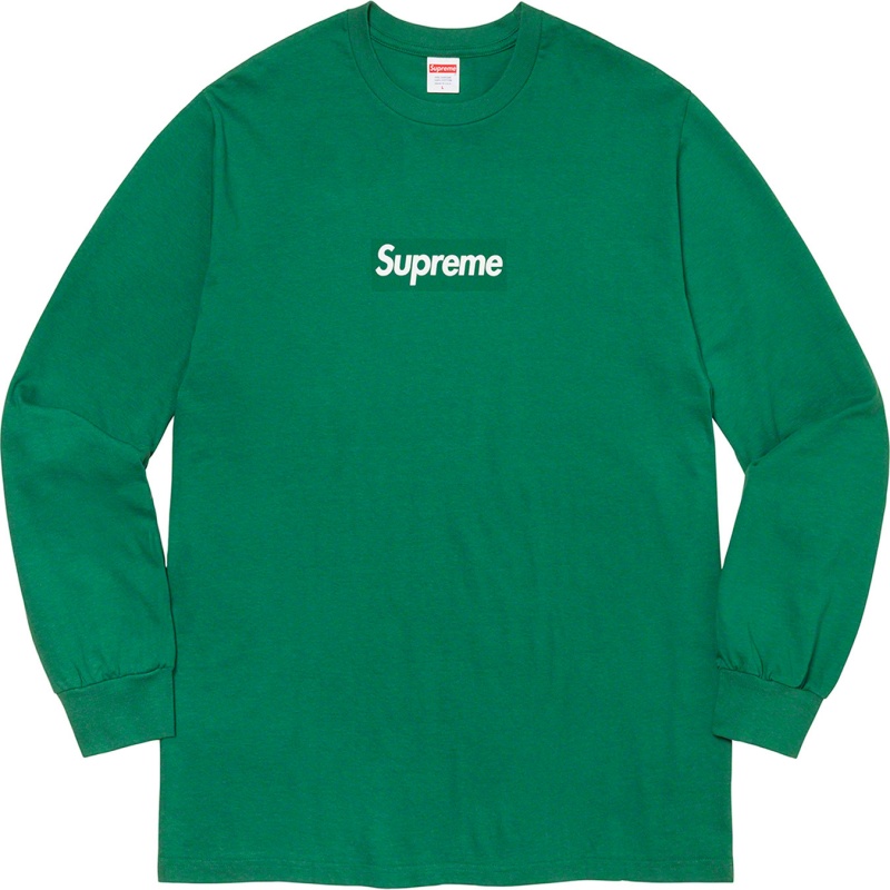 Koszulka Supreme Box Logo L/S Tee Zielone | Polska-320761