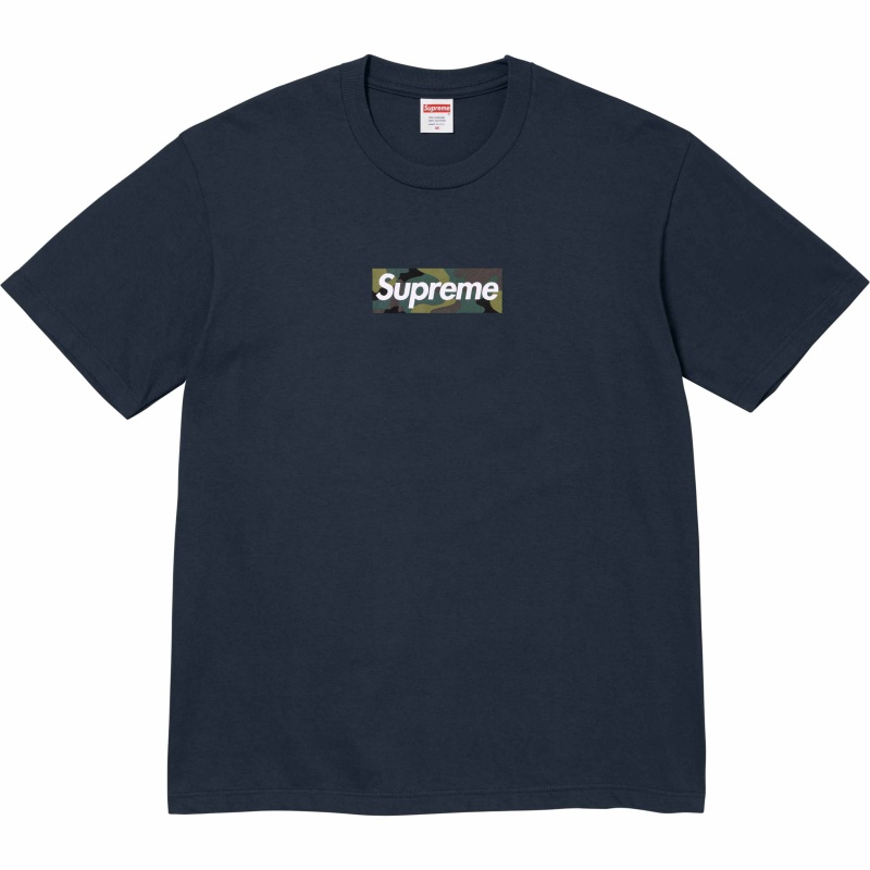 Koszulka Supreme Box Logo Tee Granatowe | Polska-974152