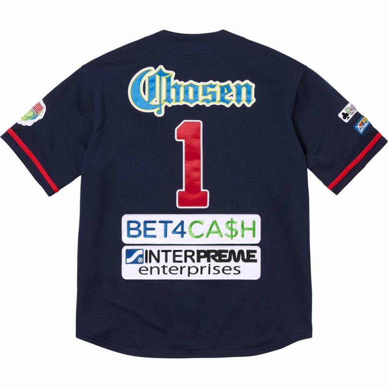 Koszulka Supreme Chosen One Baseball Jersey Granatowe | Polska-943610