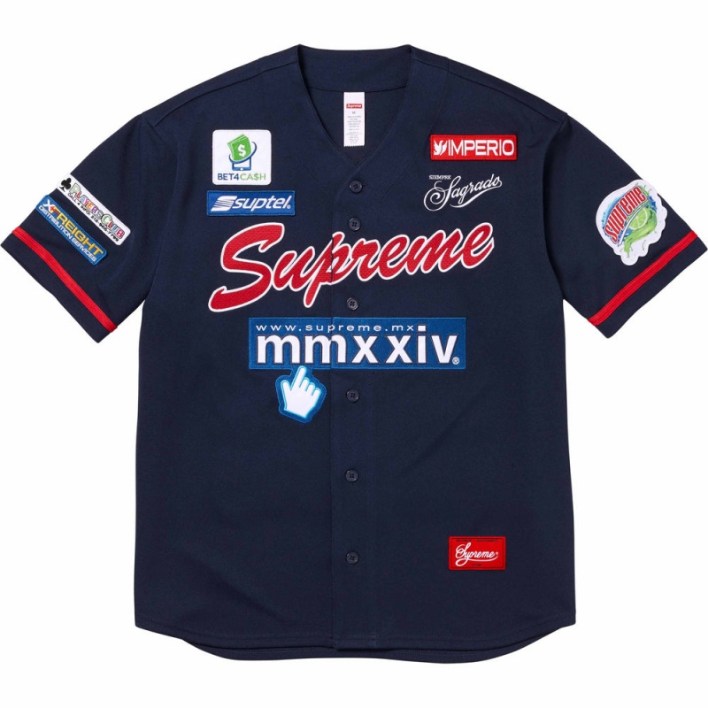 Koszulka Supreme Chosen One Baseball Jersey Granatowe | Polska-943610