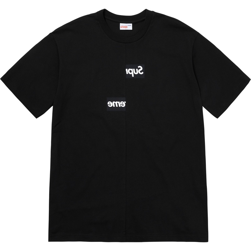 Koszulka Supreme Comme Des Garçons Shirt® Split Box Logo Tee Czarne | Polska-789210