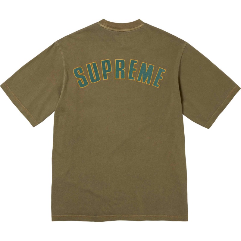 Koszulka Supreme Cracked Arc S/S Top Oliwkowe | Polska-845130