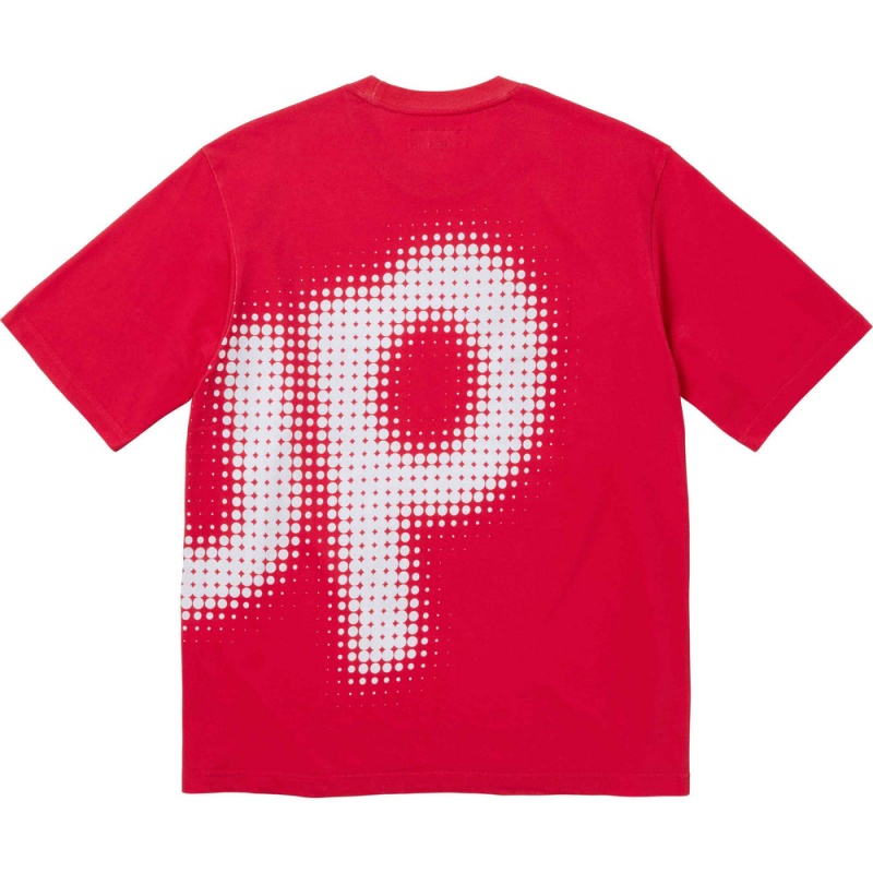 Koszulka Supreme Halftone S/S Top Czerwone | Polska-394587