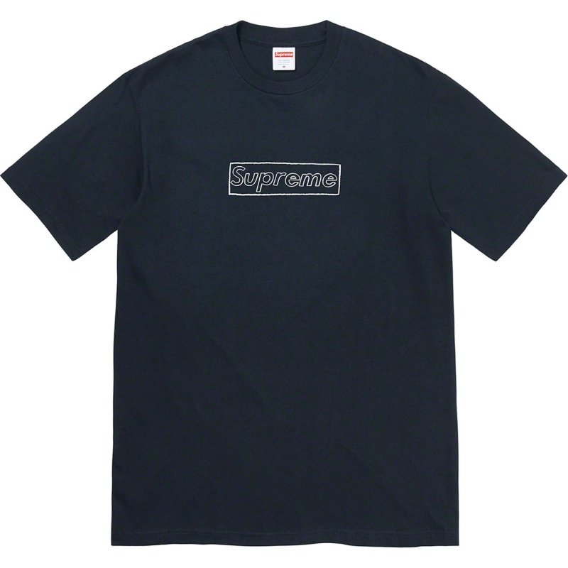 Koszulka Supreme Kaws Chalk Logo Tee Granatowe | Polska-260143