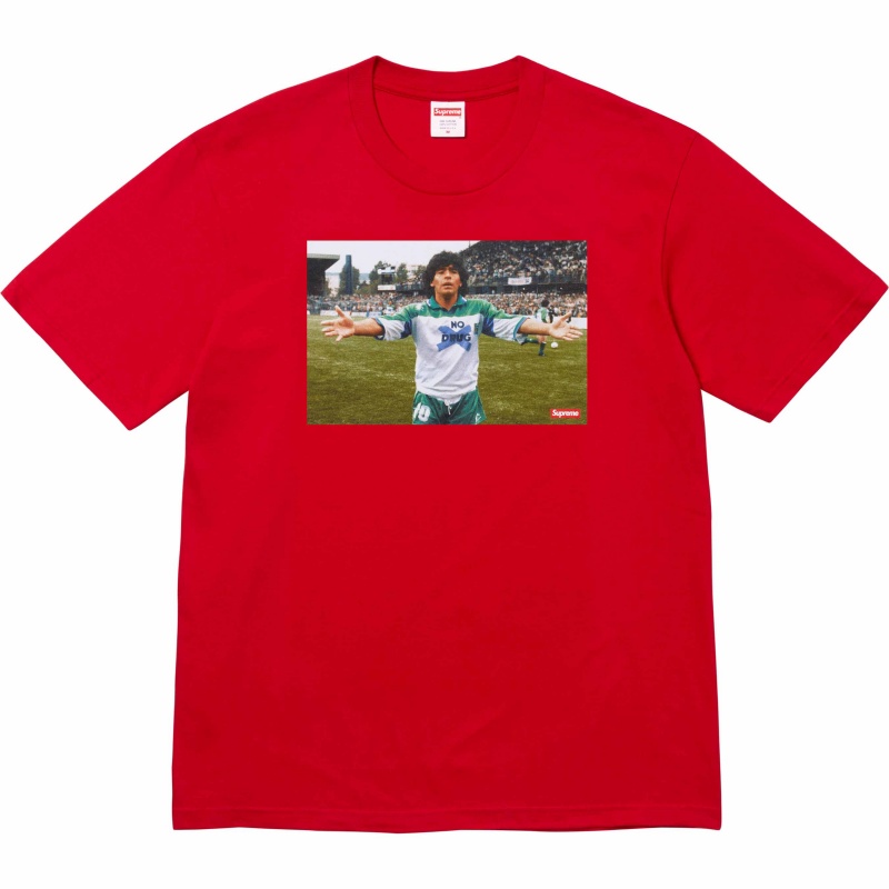 Koszulka Supreme Maradona Tee Czerwone | Polska-049813