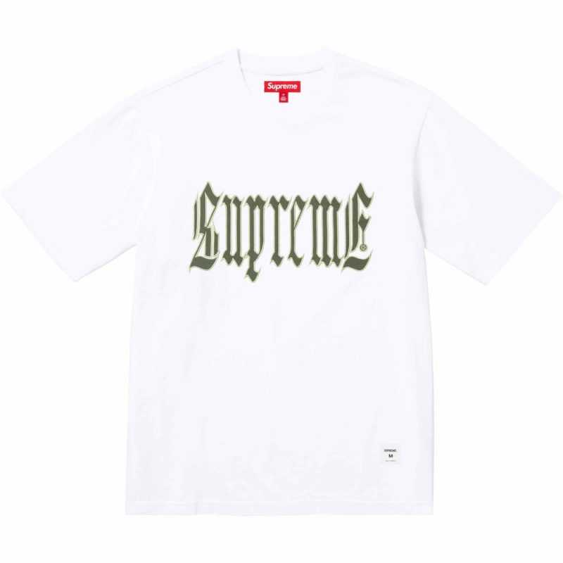 Koszulka Supreme Old English S/S Top Białe | Polska-032875