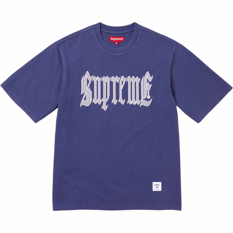 Koszulka Supreme Old English S/S Top Granatowe | Polska-015468