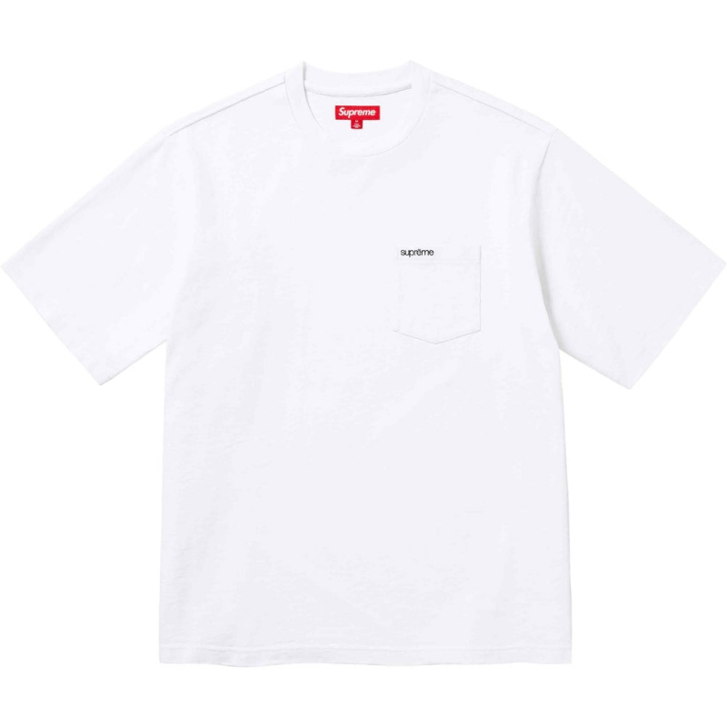 Koszulka Supreme S/S Pocket Tee Białe | Polska-795624