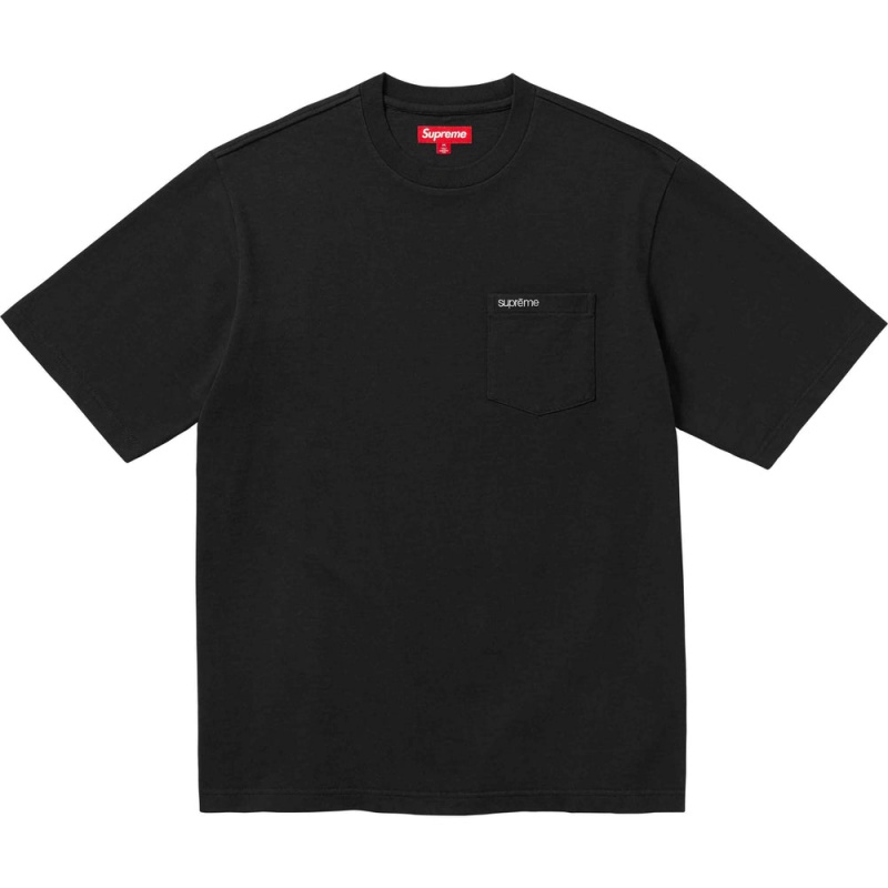 Koszulka Supreme S/S Pocket Tee Czarne | Polska-349857