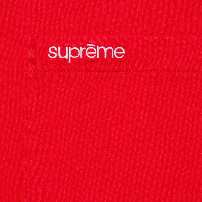 Koszulka Supreme S/S Pocket Tee Czerwone | Polska-416073