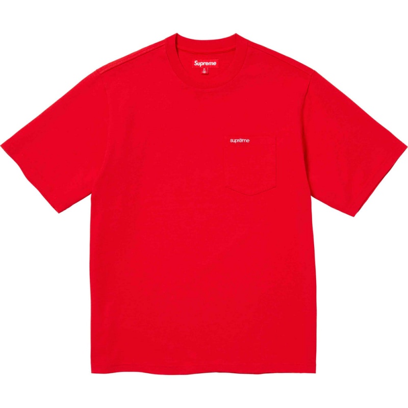 Koszulka Supreme S/S Pocket Tee Czerwone | Polska-416073