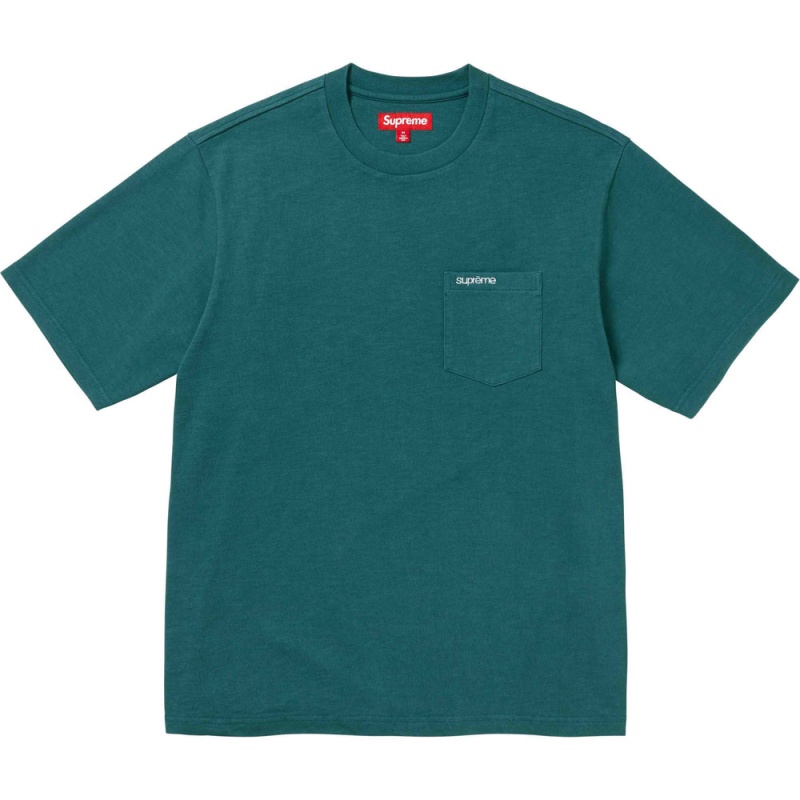 Koszulka Supreme S/S Pocket Tee Turkusowe | Polska-671934