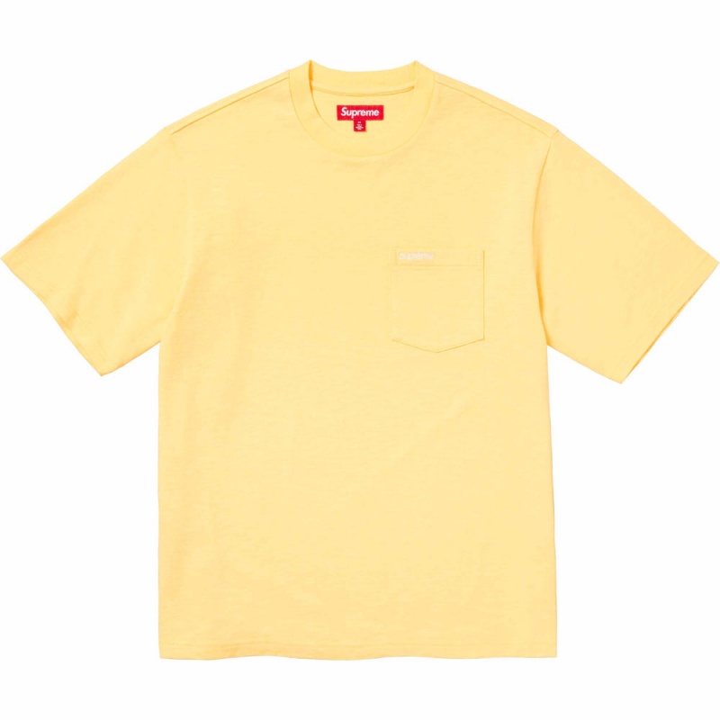 Koszulka Supreme S/S Pocket Tee Żółte | Polska-458713