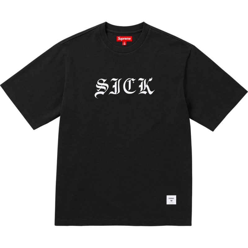 Koszulka Supreme Sick S/S Top Czarne | Polska-467928