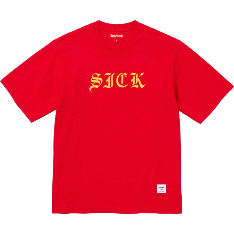 Koszulka Supreme Sick S/S Top Czerwone | Polska-179054