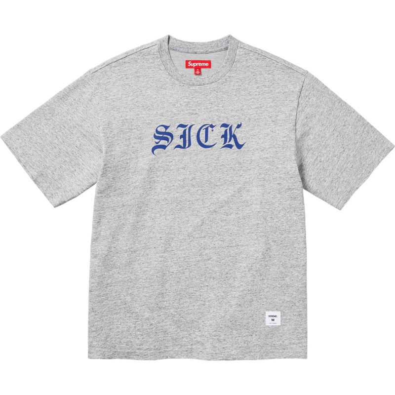 Koszulka Supreme Sick S/S Top Szare | Polska-781239