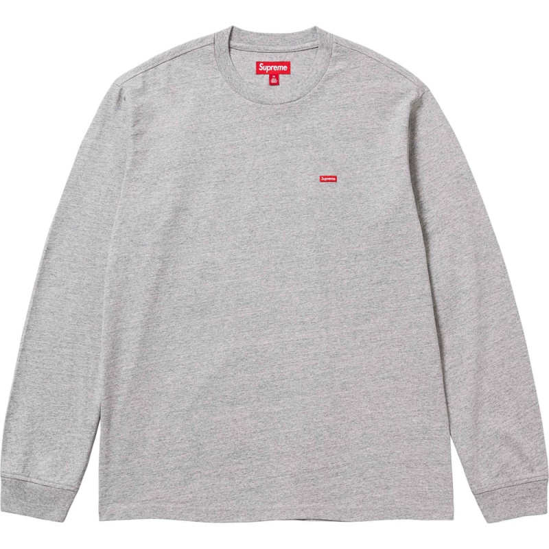 Koszulka Supreme Small Box L/S Tee Szare | Polska-983124