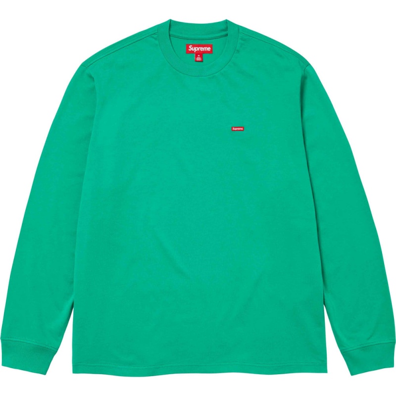 Koszulka Supreme Small Box L/S Tee Zielone | Polska-210745