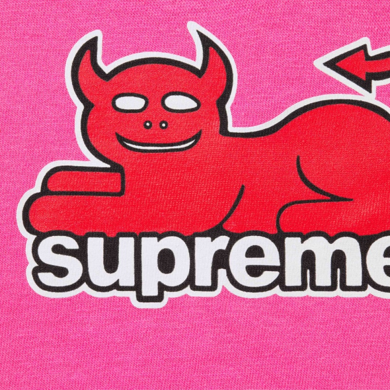 Koszulka Supreme Toy Machine Devil Cat Tee Fuksja | Polska-027913