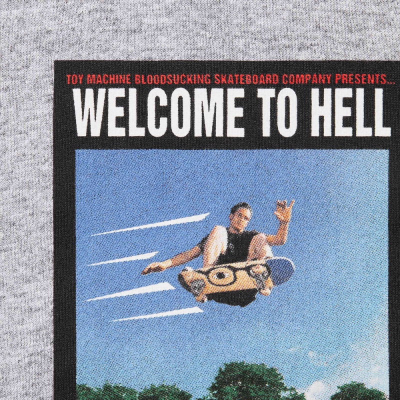 Koszulka Supreme Toy Machine Welcome To Hell Tee Szare | Polska-251870