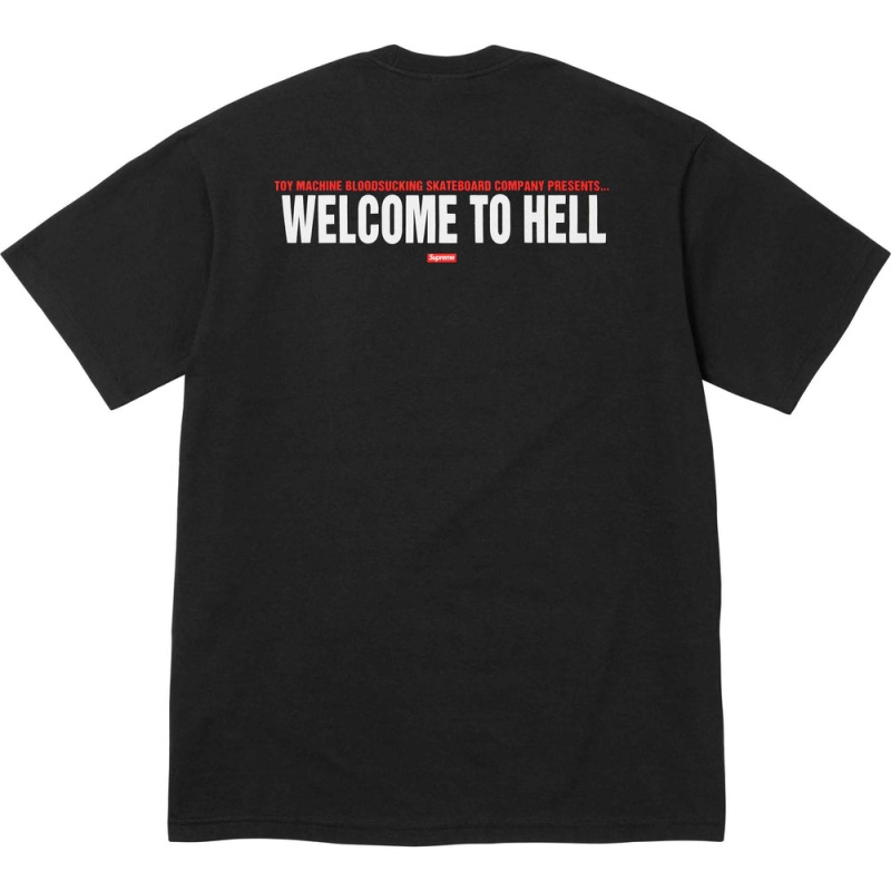 Koszulka Supreme Toy Machine Welcome To Hell Tee Czarne | Polska-956420