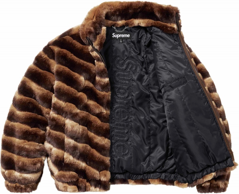 Kurtki Supreme Faux Fur Brązowe | Polska-521049