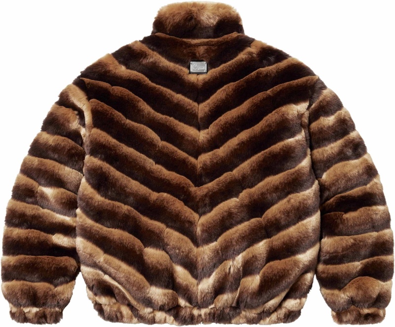 Kurtki Supreme Faux Fur Brązowe | Polska-521049