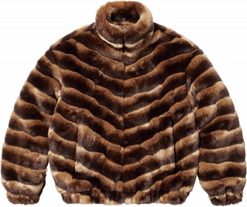 Kurtki Supreme Faux Fur Brązowe | Polska-521049