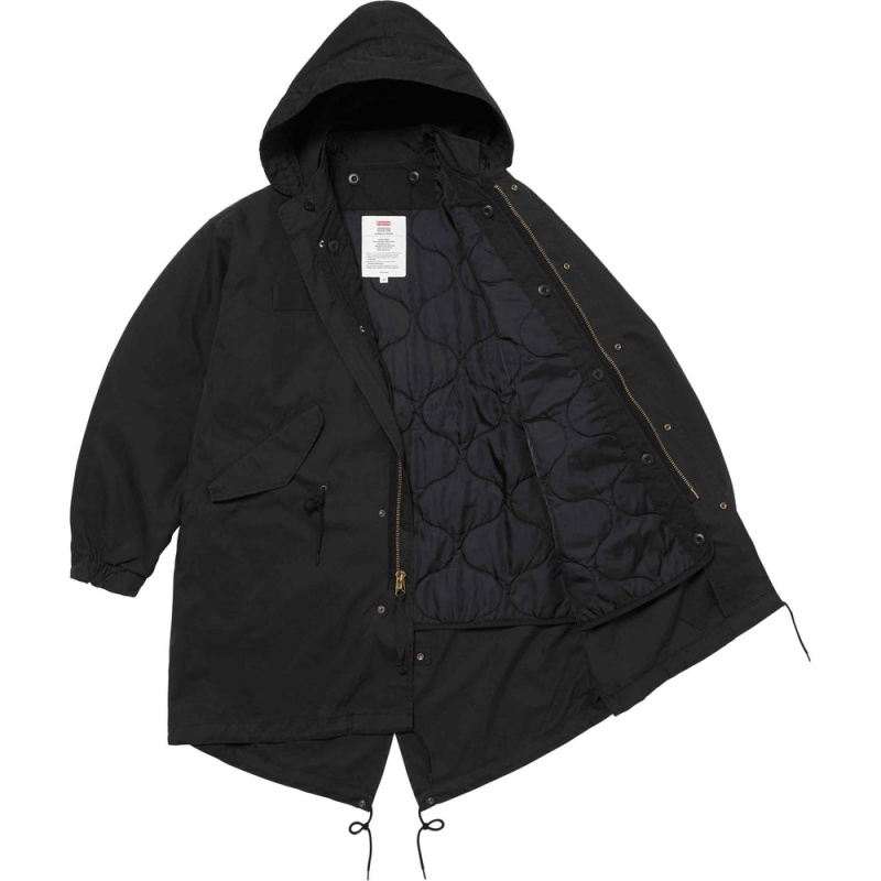 Kurtki Supreme Futura Fishtail Parka Czarne | Polska-452739