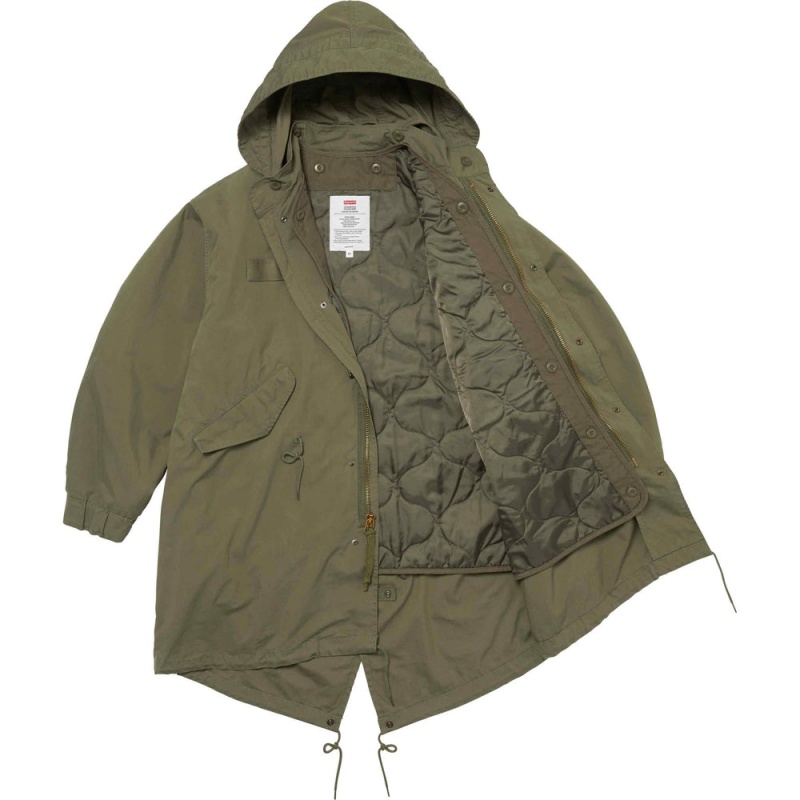 Kurtki Supreme Futura Fishtail Parka Oliwkowe | Polska-968457