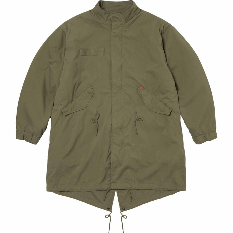 Kurtki Supreme Futura Fishtail Parka Oliwkowe | Polska-968457