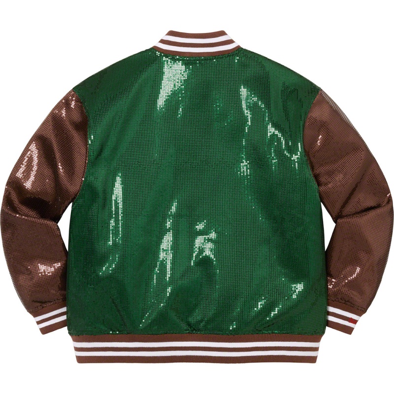 Kurtki Supreme Mitchell & Ness® Sequin Varsity Zielone | Polska-250467