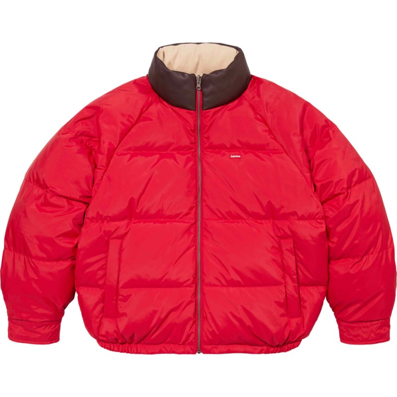 Kurtki Supreme Reversible Down Puffer Brązowe | Polska-120758