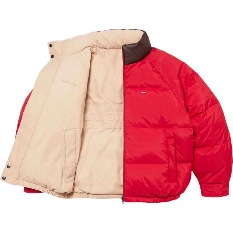 Kurtki Supreme Reversible Down Puffer Brązowe | Polska-120758