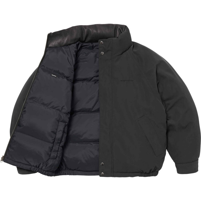 Kurtki Supreme Reversible Down Puffer Czarne | Polska-149786