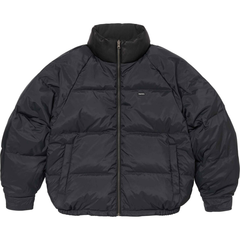 Kurtki Supreme Reversible Down Puffer Czarne | Polska-149786