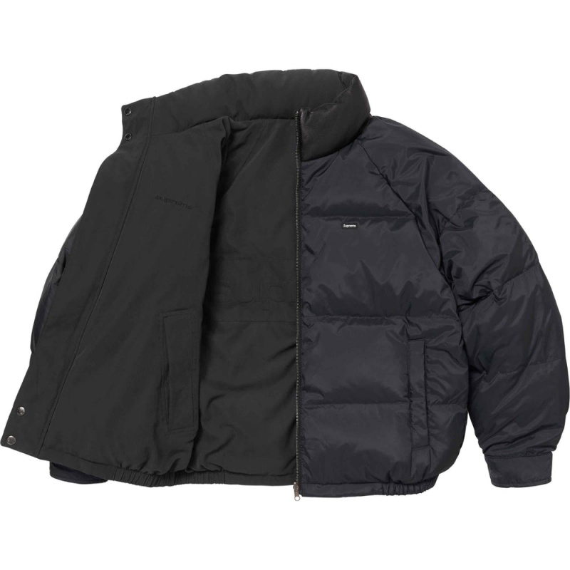 Kurtki Supreme Reversible Down Puffer Czarne | Polska-149786