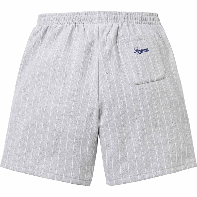 Spodenki Supreme Pinstripe Sweatshort Szare | Polska-932647