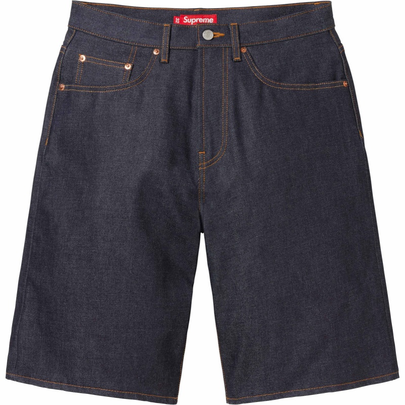 Spodenki Supreme Rigid Baggy Selvedge Denim Indygo | Polska-174895