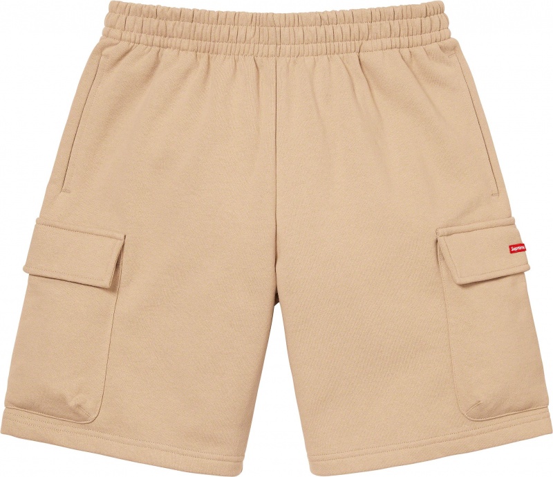 Spodenki Supreme Small Box Baggy Cargo Sweatshort Brązowe | Polska-361094