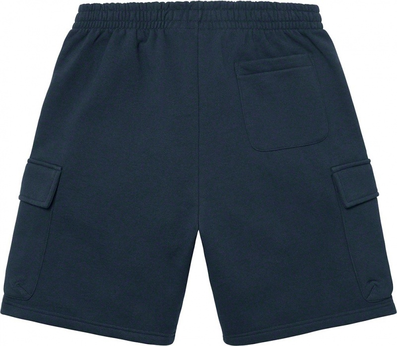 Spodenki Supreme Small Box Baggy Cargo Sweatshort Granatowe | Polska-580247