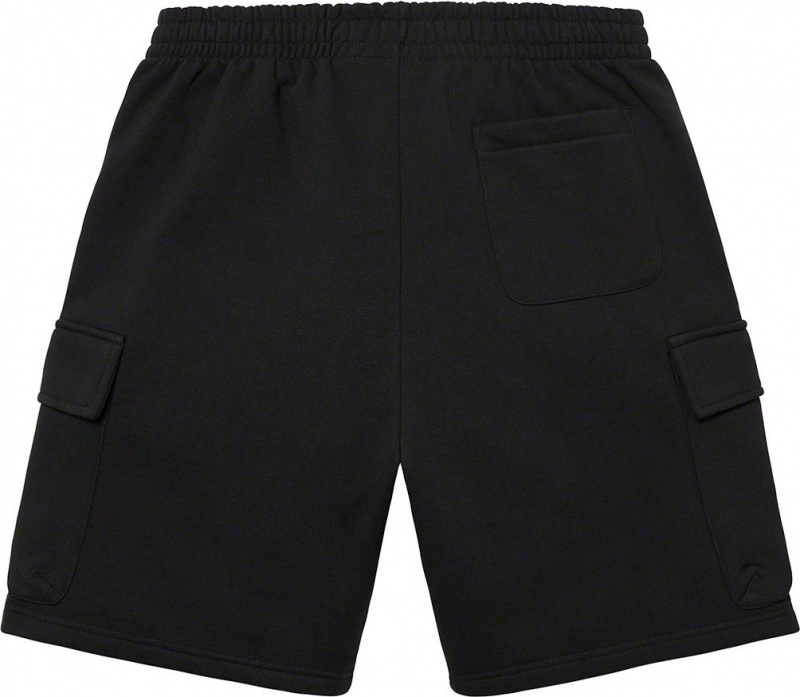 Spodenki Supreme Small Box Baggy Cargo Sweatshort Czarne | Polska-692308