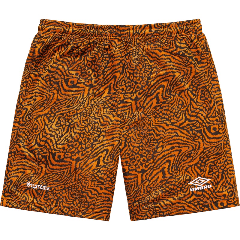 Spodenki Supreme Umbro Jacquard Animal Print Soccer Pomarańczowe | Polska-461350