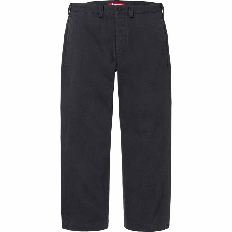 Spodnie Supreme Chino Czarne | Polska-937024