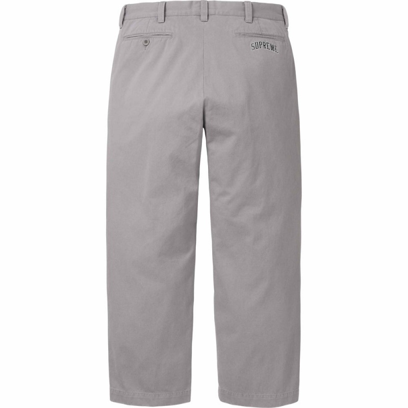 Spodnie Supreme Chino Szare | Polska-731426