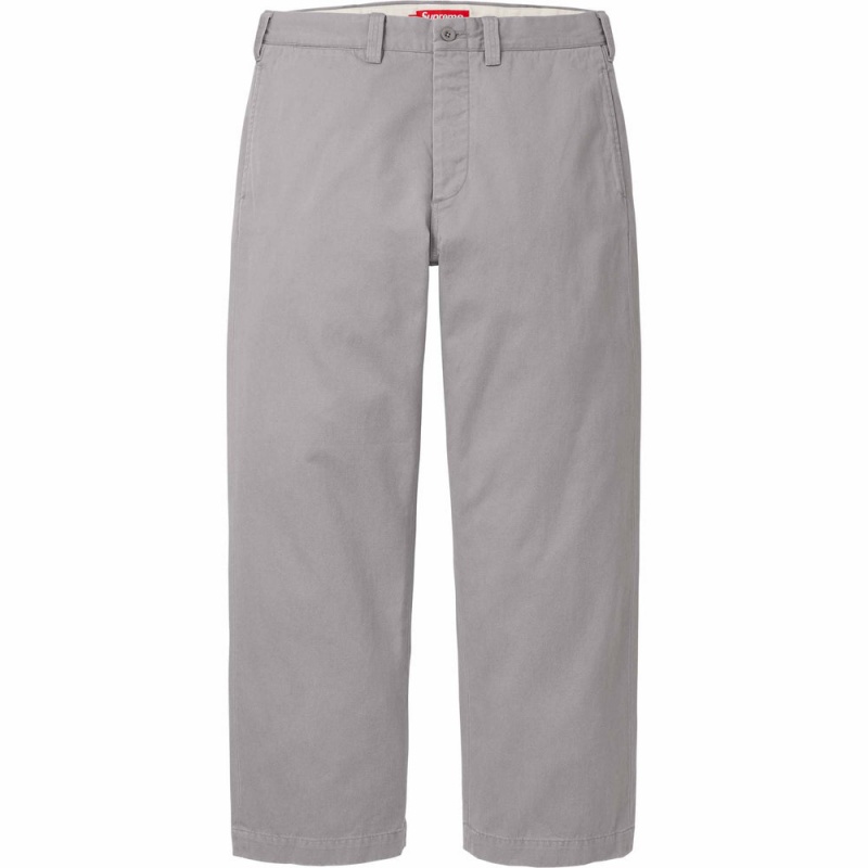 Spodnie Supreme Chino Szare | Polska-731426